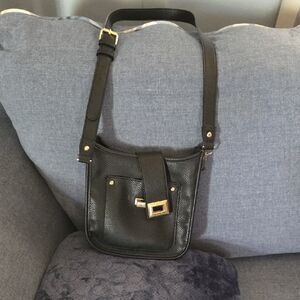 Steve Madden Black Crossbody Bag with Gold Accents